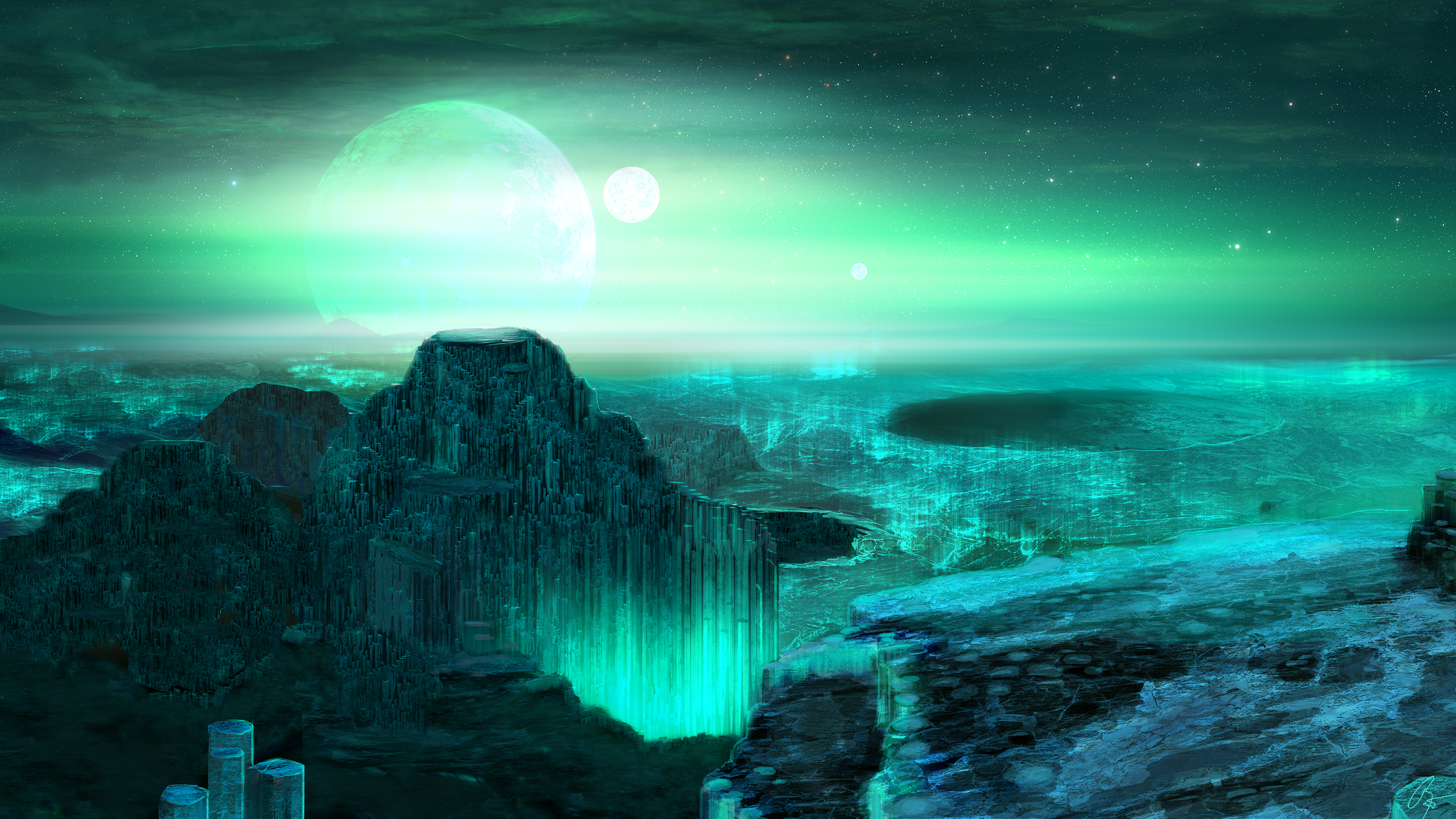 Download Sci Fi Landscape HD Wallpaper by Josef Bartoň
