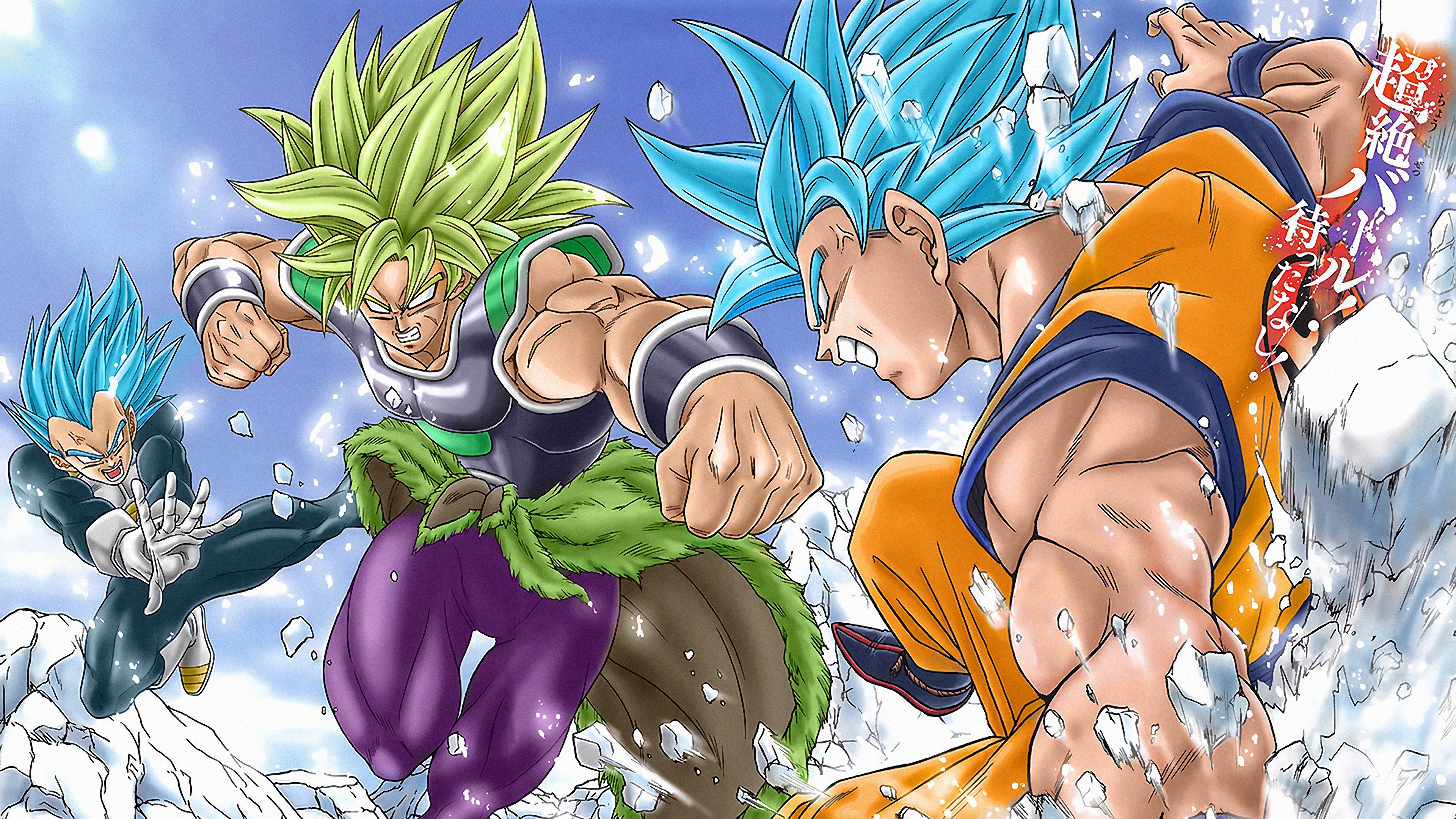 Goku Vegeta Vs Broly 4k Ultra Hd Wallpaper Background Image