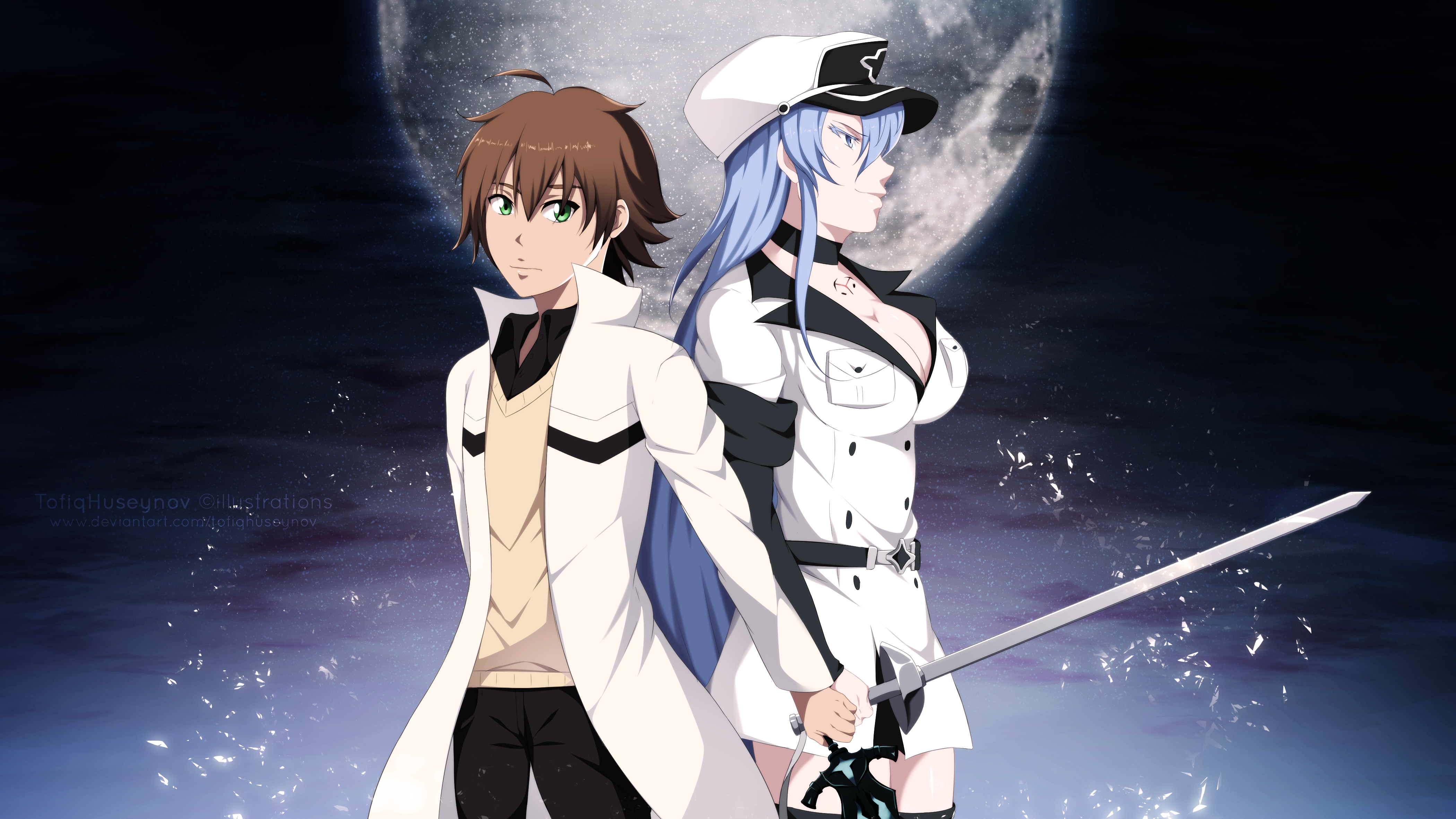 Tatsumi and esdeath by StayAlivePlz