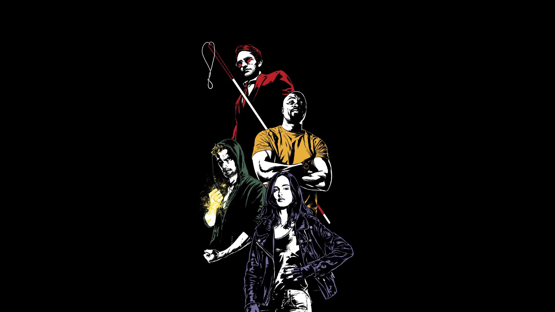 Download Daredevil Finn Jones Krysten Ritter Mike Colter Charlie Cox Iron Fist (Marvel Comics) Jessica Jones Luke Cage The Defenders (TV Show) TV Show The Defenders 4k Ultra HD Wallpaper