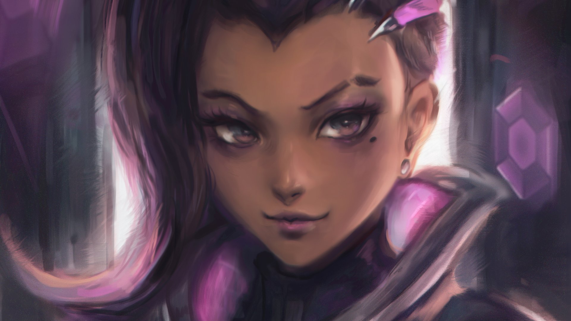 Download Sombra (Overwatch) Video Game Overwatch HD Wallpaper by Seuyan