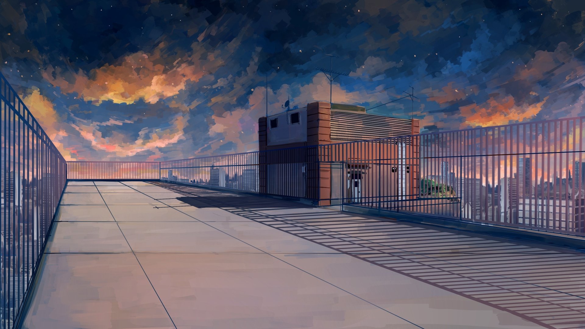 Anime Building at Dusk - 4K Ultra HD Wallpaper by Axle