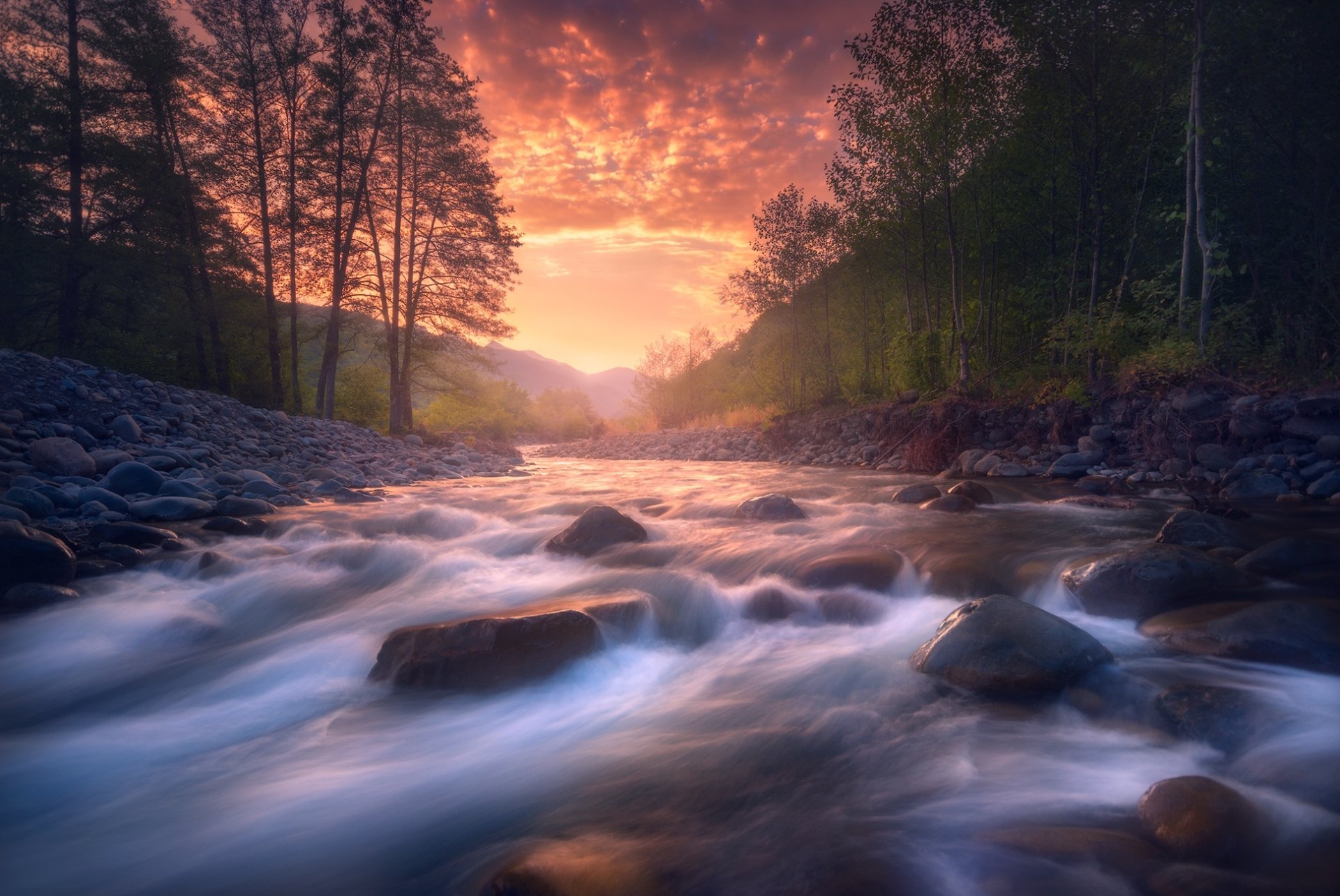 Download Sunset Nature River HD Wallpaper | 1943x1300 | Wallpaper Abyss