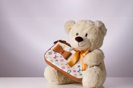  Teddy Bear with a Handbag by Christine Sponchia