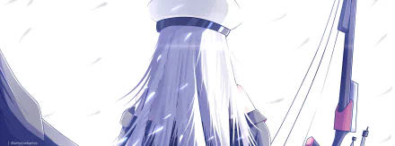 HD PC desktop wallpaper featuring Enterprise from Azur Lane in an anime style, showcasing her long silver hair and iconic white hat with blue trim.