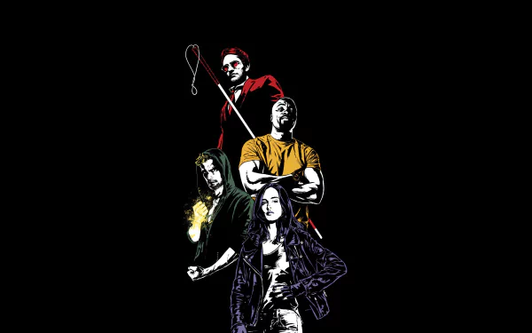 Daredevil Finn Jones Krysten Ritter Mike Colter Charlie Cox Iron Fist (Marvel Comics) Jessica Jones Luke Cage The Defenders (TV Show) TV Show The Defenders HD Desktop Wallpaper | Background Image