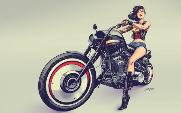 Comics Wonder Woman DC Comics Motorcycle Diana Prince HD Wallpaper | Background Image