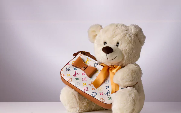  Teddy Bear with a Handbag by Christine Sponchia
