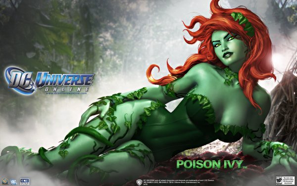 Video Game DC Universe Online Poison Ivy DC Comics Lying Down Long Hair Orange Hair Green Eyes HD Wallpaper | Background Image