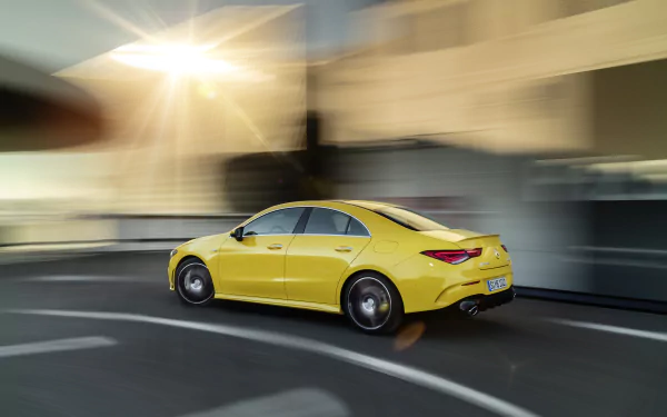 yellow car car Mercedes-Benz vehicle Mercedes-Benz CLA-Class HD Desktop Wallpaper | Background Image