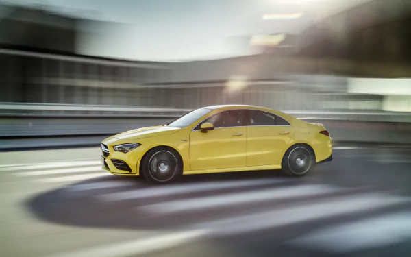 yellow car car Mercedes-Benz vehicle Mercedes-Benz CLA-Class HD Desktop Wallpaper | Background Image