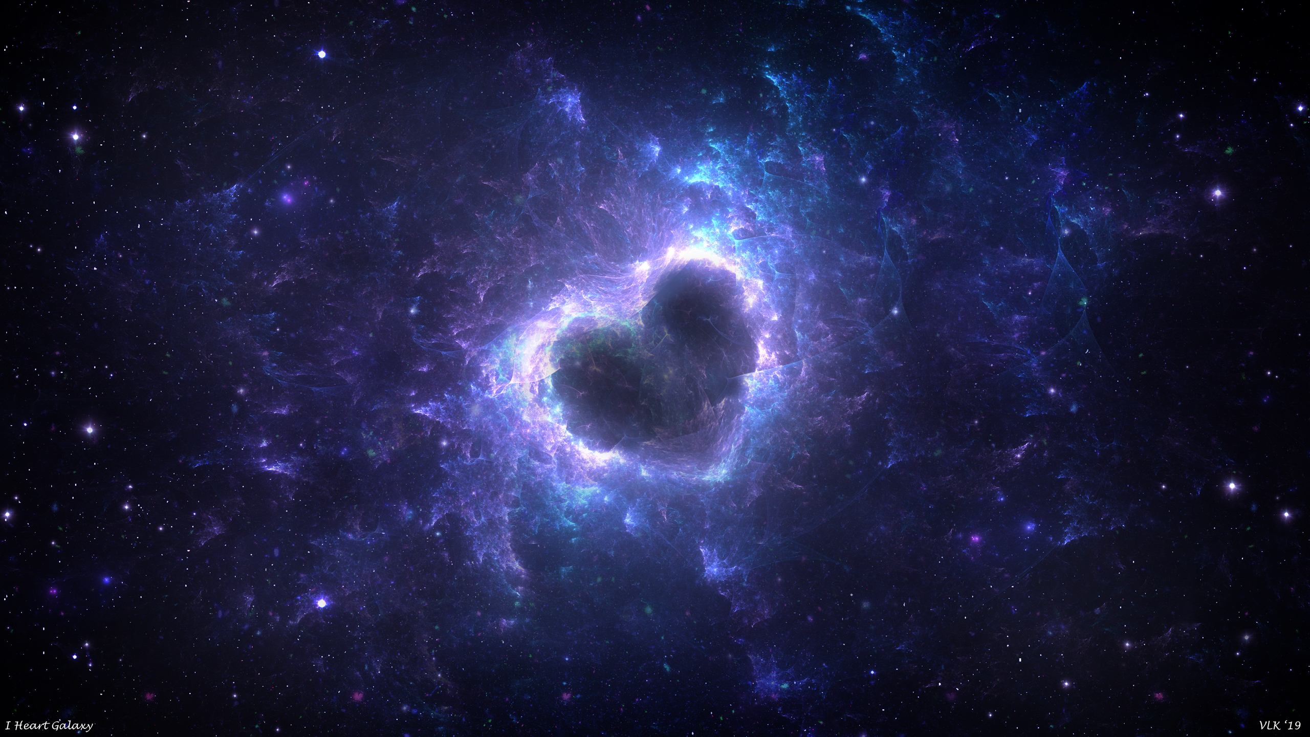 Download Heart-shaped Purple Space Sci Fi Nebula HD Wallpaper by