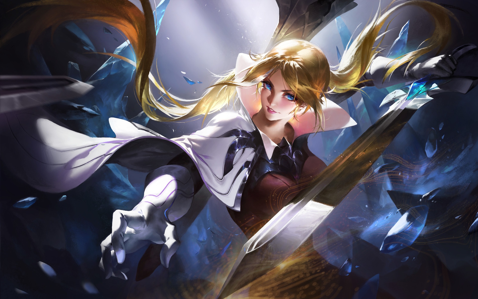 Download Blonde Woman Warrior Blue Eyes Sword Weapon Fantasy Woman ...