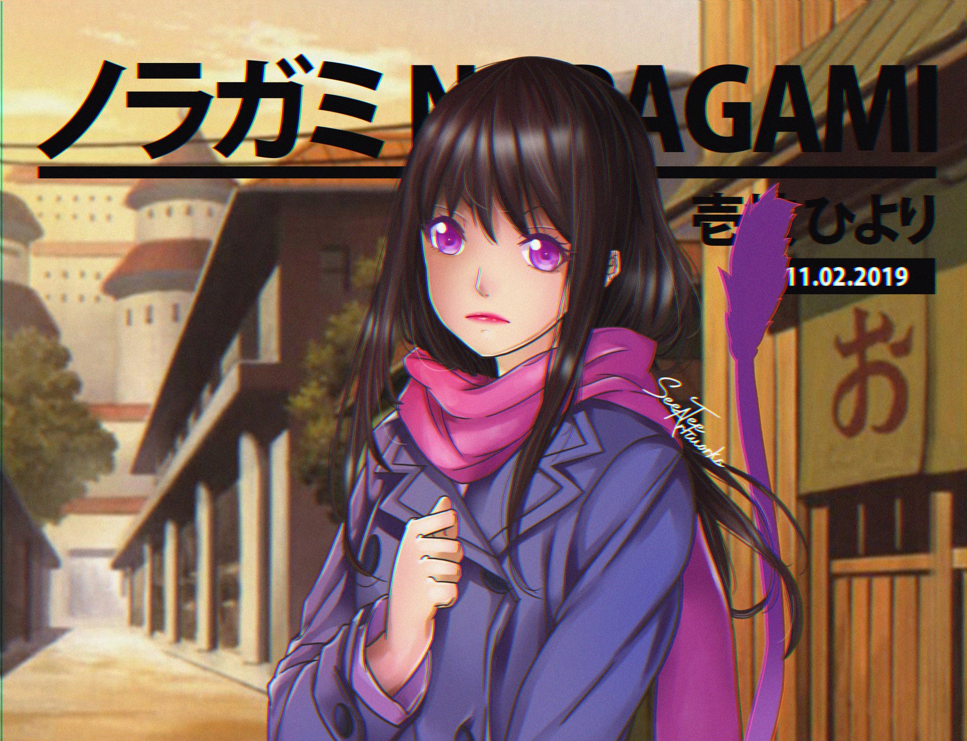 Download Purple Eyes Hiyori Iki Anime Noragami 4k Ultra HD Wallpaper by Seeteeartworks