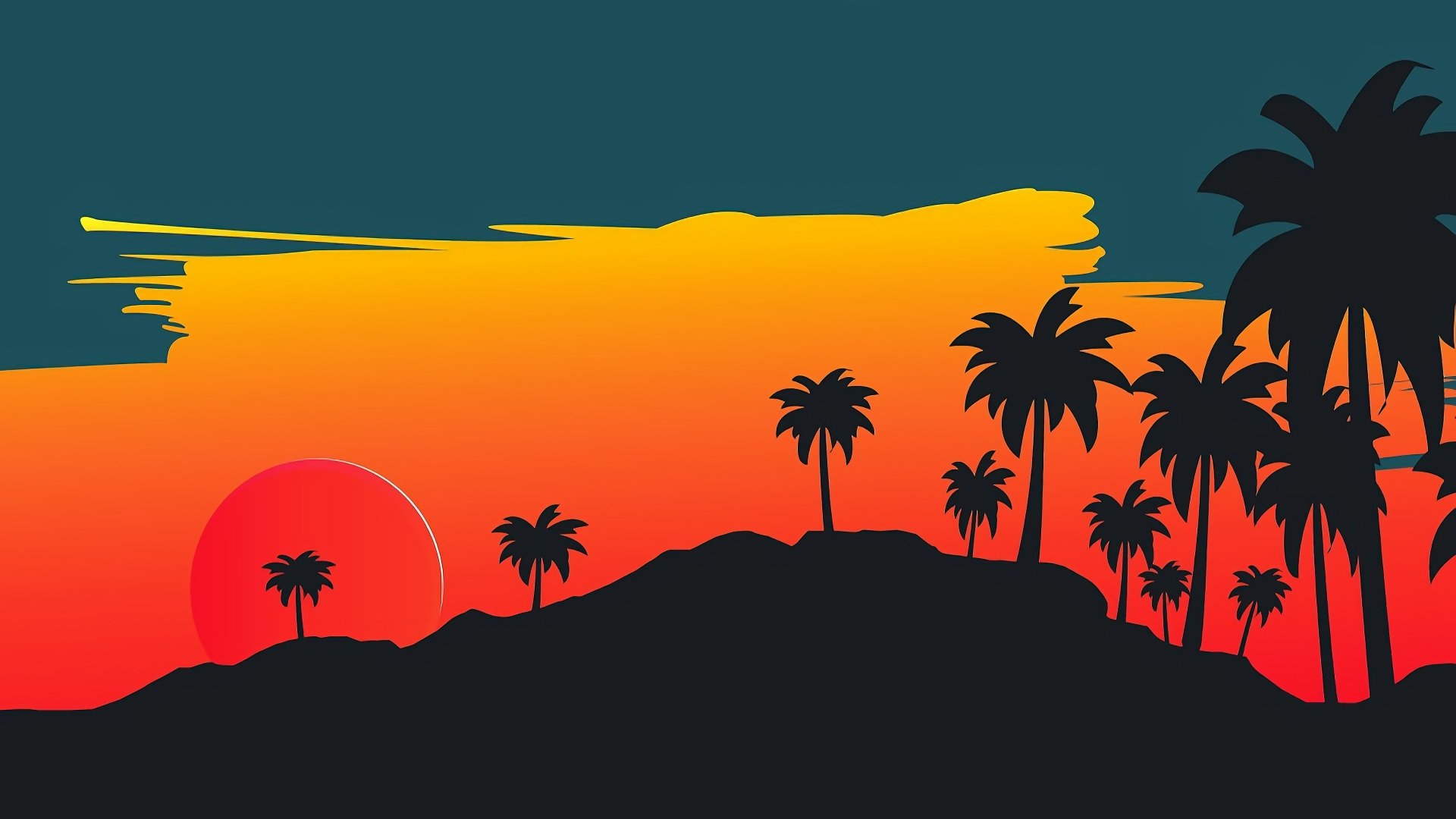 Download Palm Tree Artistic Sunset 4k Ultra HD Wallpaper