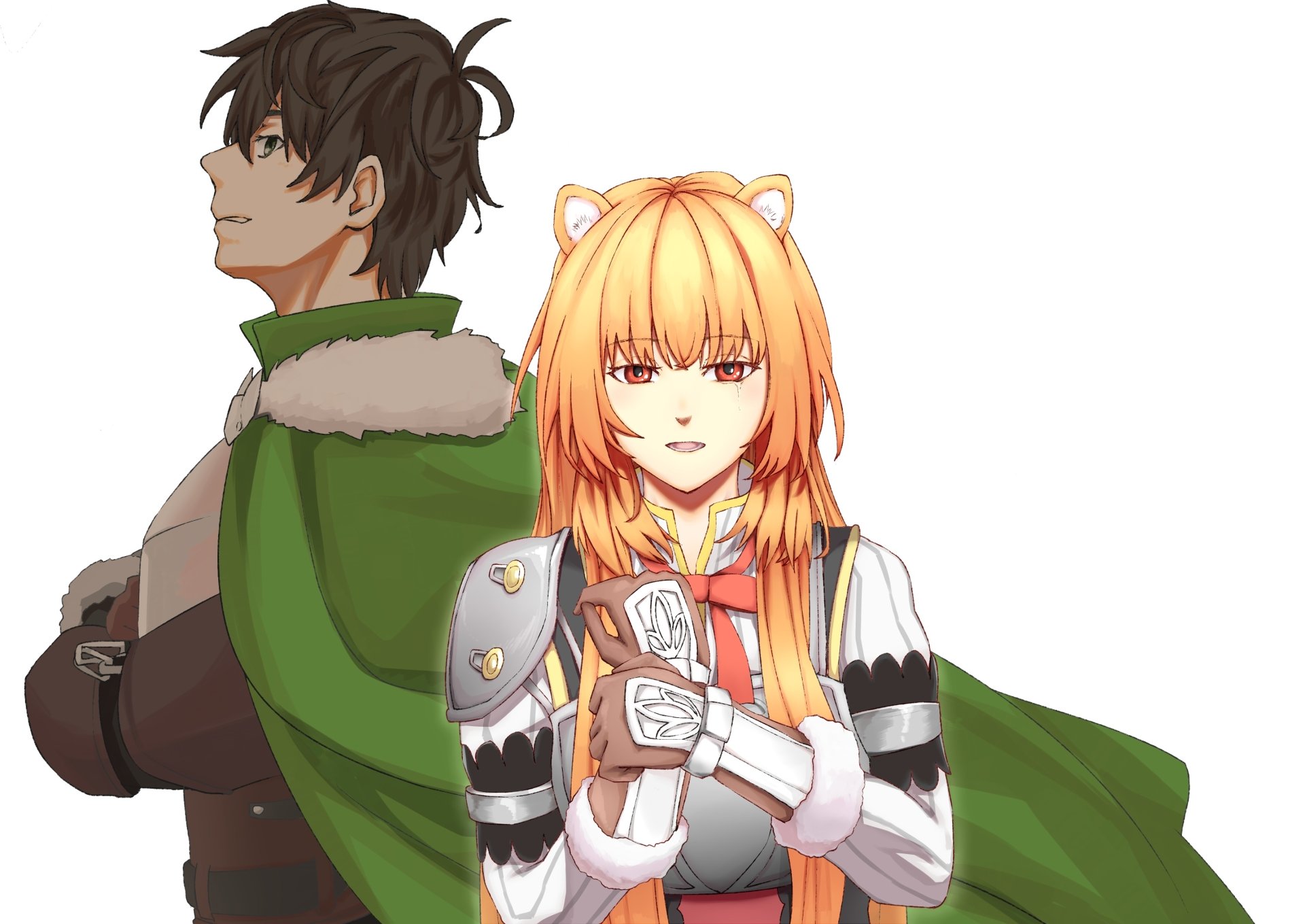 Download Black Hair Blonde Raphtalia (The Rising Of The Shield Hero) Naofumi Iwatani Anime The Rising Of The Shield Hero HD Wallpaper by みゅちゅぎみゃる