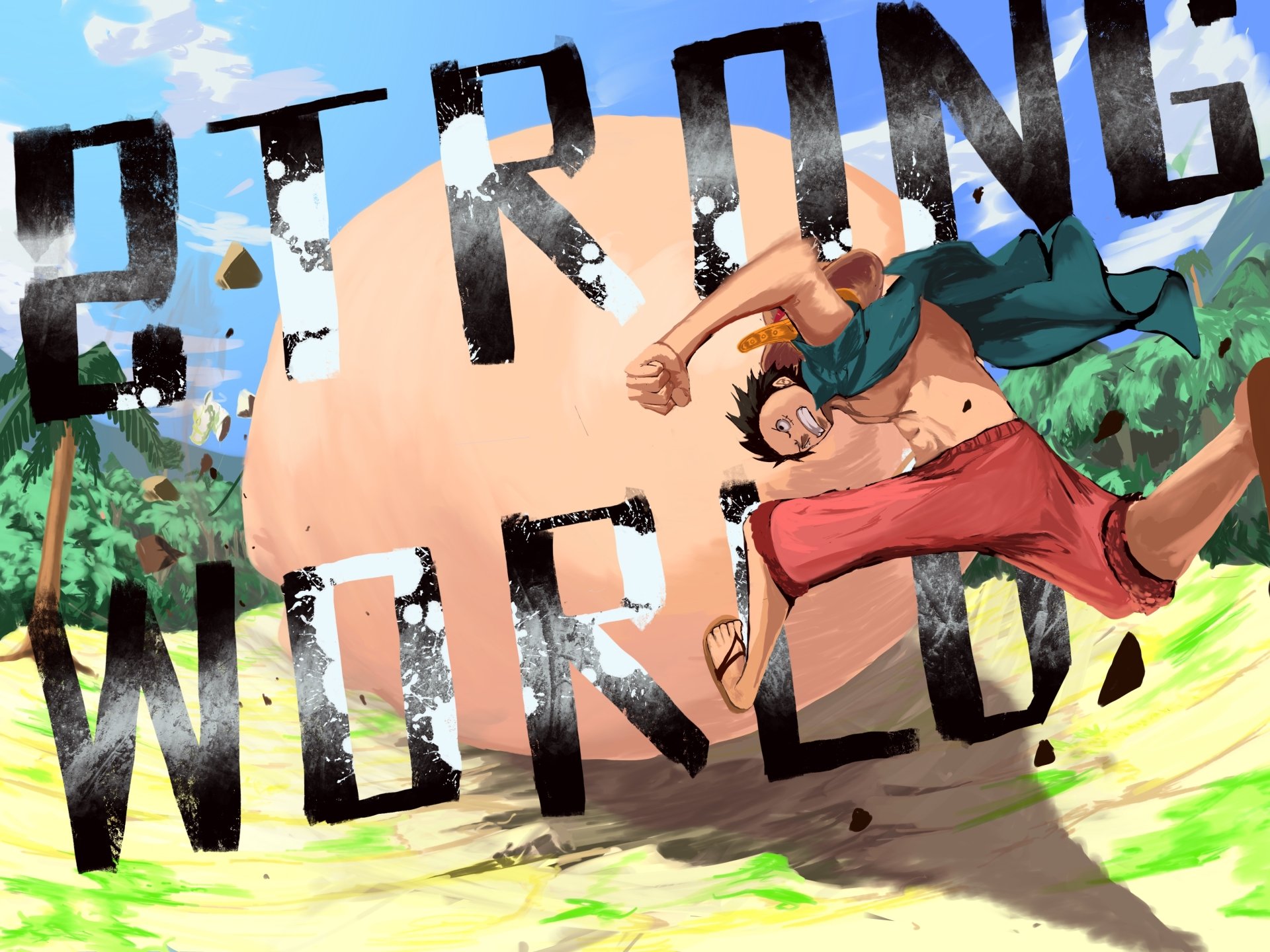strong world luffy by ultimateonepiecefan on DeviantArt