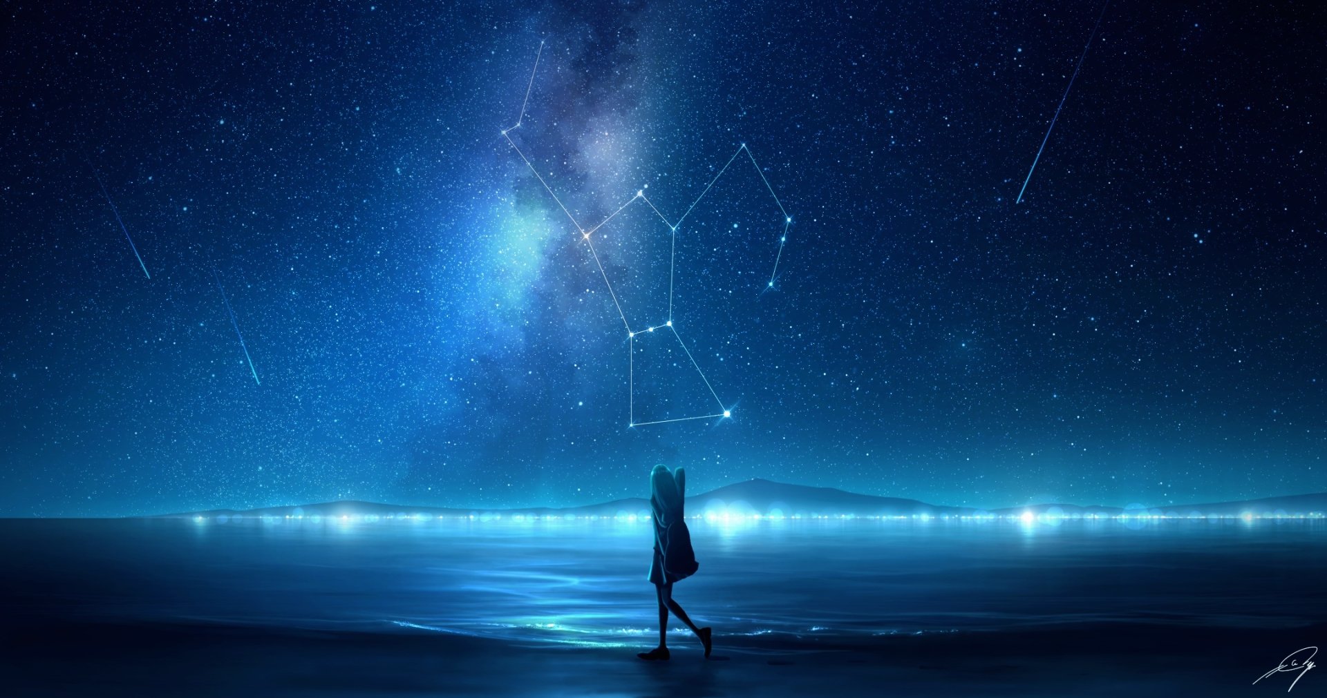 Anime sky star dark blue background wallpaper by Innova5 on DeviantArt