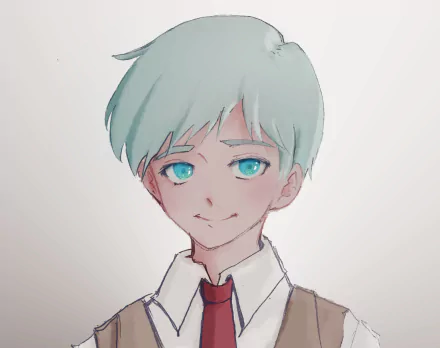 aqua hair aqua eyes Norman (The Promised Neverland) Anime The Promised Neverland HD Desktop Wallpaper | Background Image
