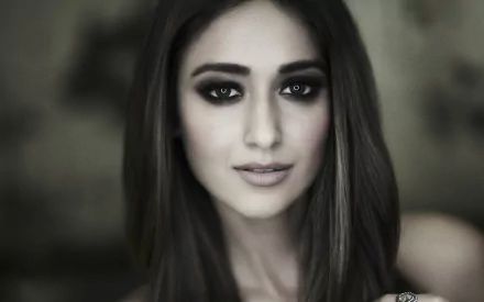 face close-up brown eyes black hair model actress Indian Celebrity Ileana D'Cruz HD Desktop Wallpaper | Background Image