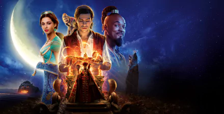 Jafar Marwan Kenzari Genie (Disney) Will Smith Naomi Scott Princess Jasmine Mena Massoud Aladdin movie Aladdin (2019) HD Desktop Wallpaper | Background Image
