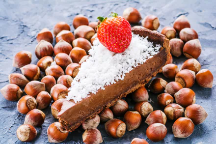 still life pastry chestnut nut strawberry food pie HD Desktop Wallpaper | Background Image