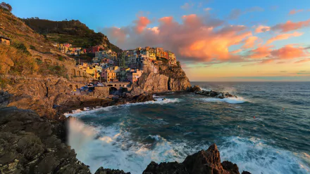  Sunset Clouds over Manarola, Italy