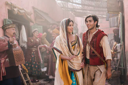 Princess Jasmine Naomi Scott Mena Massoud Aladdin movie Aladdin (2019) HD Desktop Wallpaper | Background Image
