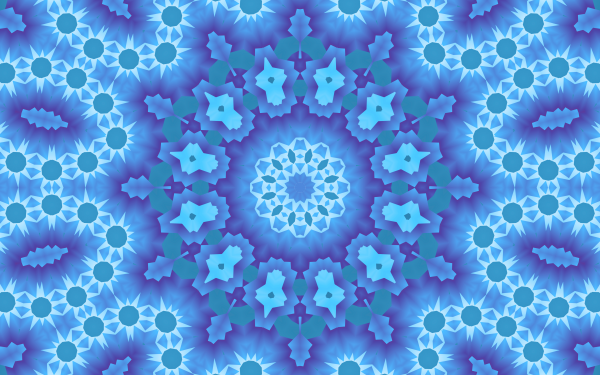 Abstract Kaleidoscope Pattern Azure Blue HD Wallpaper | Background Image