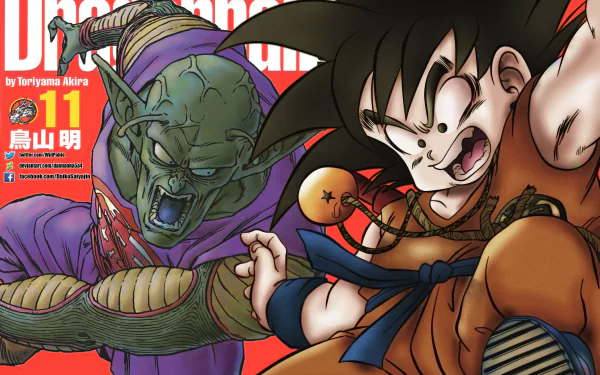 4K Ultra HD Dragon Ball anime wallpaper featuring Goku and Piccolo in dynamic action poses, showcasing intense energy and vibrant colors for PC desktop backgrounds.