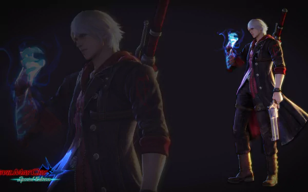 HD PC desktop wallpaper featuring Nero from Devil May Cry 4, showcasing his iconic look and spectral arm in a dark, stylized video game setting.