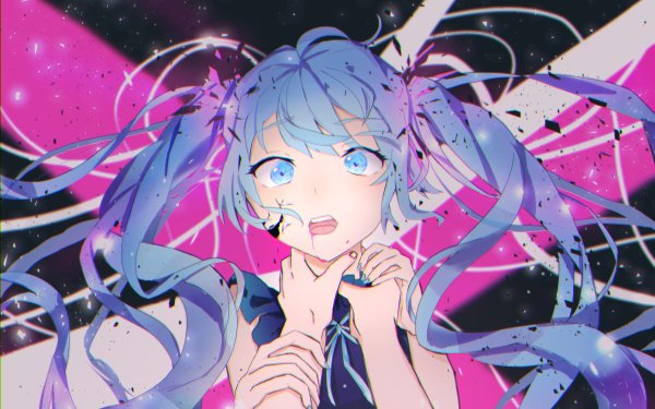 Anime Vocaloid Hatsune Miku Blue Eyes Blue Hair HD Wallpaper | Background Image