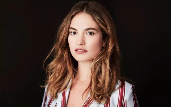 brown eyes brunette face English actress Celebrity Lily James HD Desktop Wallpaper | Background Image