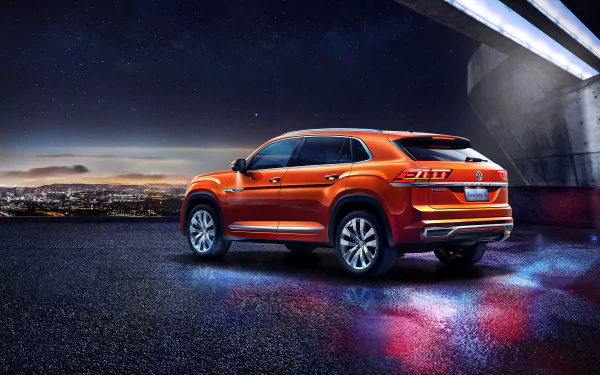 SUV car orange car Volkswagen vehicle Volkswagen Atlas HD Desktop Wallpaper | Background Image