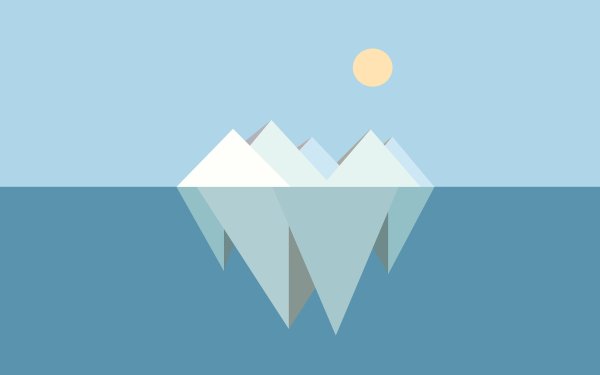 Artistic Minimalist Sun Iceberg Water HD Wallpaper | Background Image