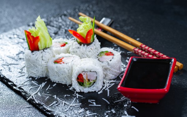 Food Sushi Seafood Still Life Chopsticks HD Wallpaper | Background Image