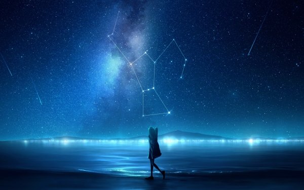 Anime Original Night Star Shooting Star Starry Sky HD Wallpaper | Background Image