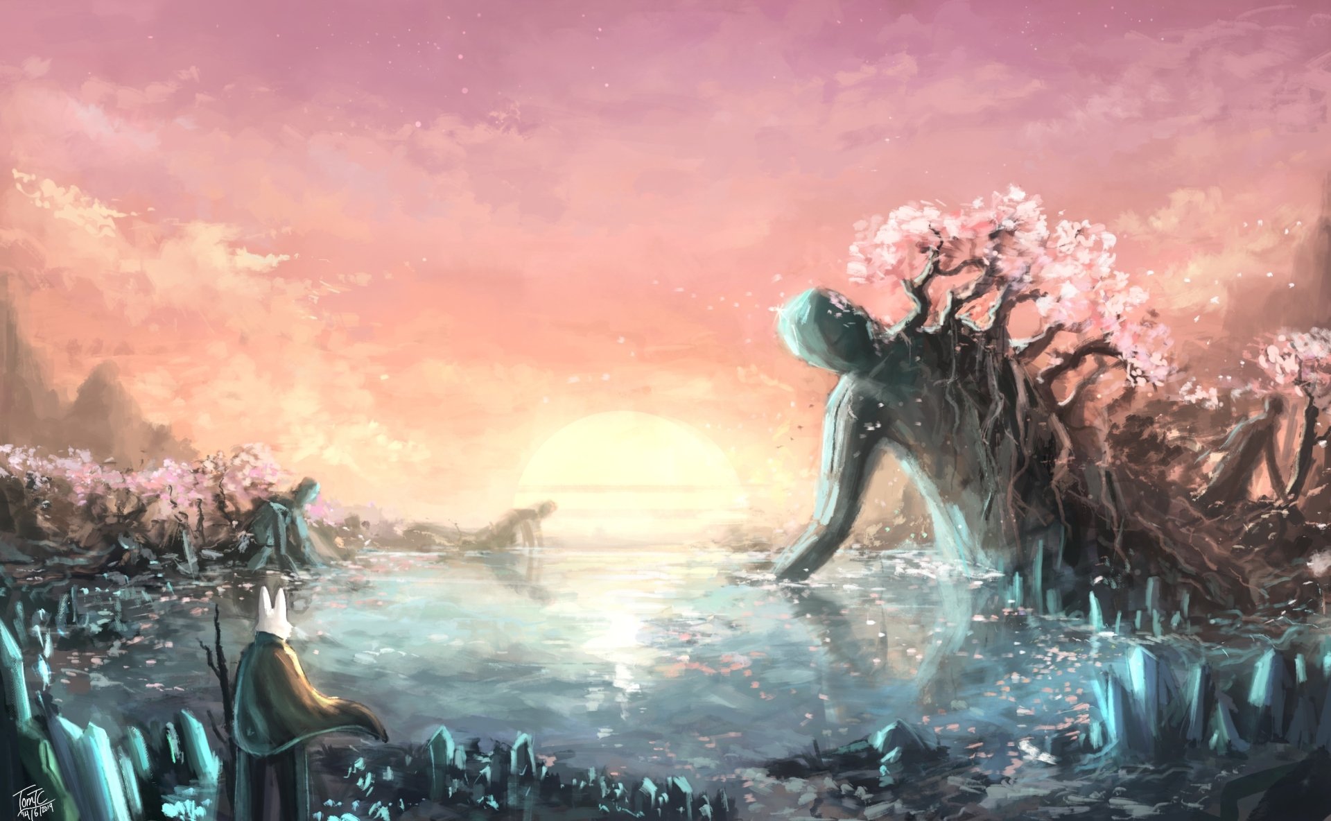 Enchanted Fantasy Creature at Sunset – HD Animal Wonderland Wallpaper ...