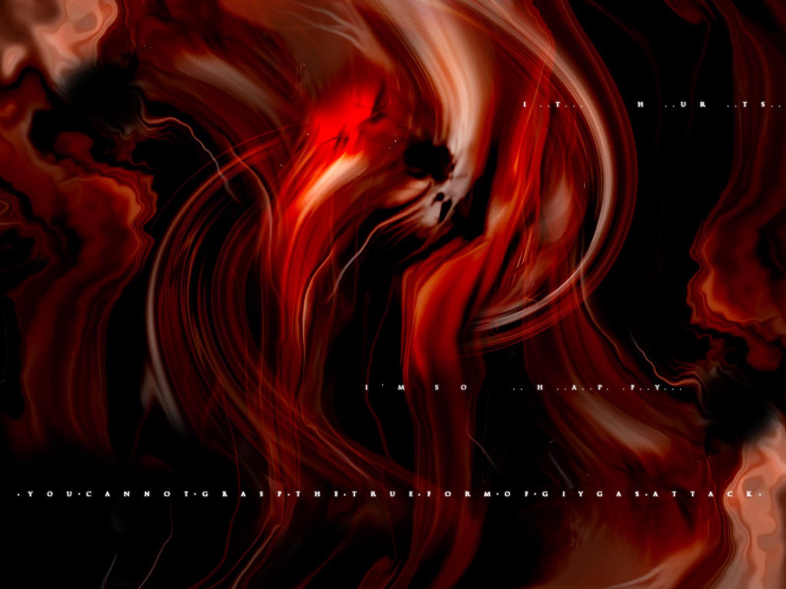 An abstract HD wallpaper featuring dynamic swirls and patterns in shades of red against a deep black background, creating a striking visual impact.