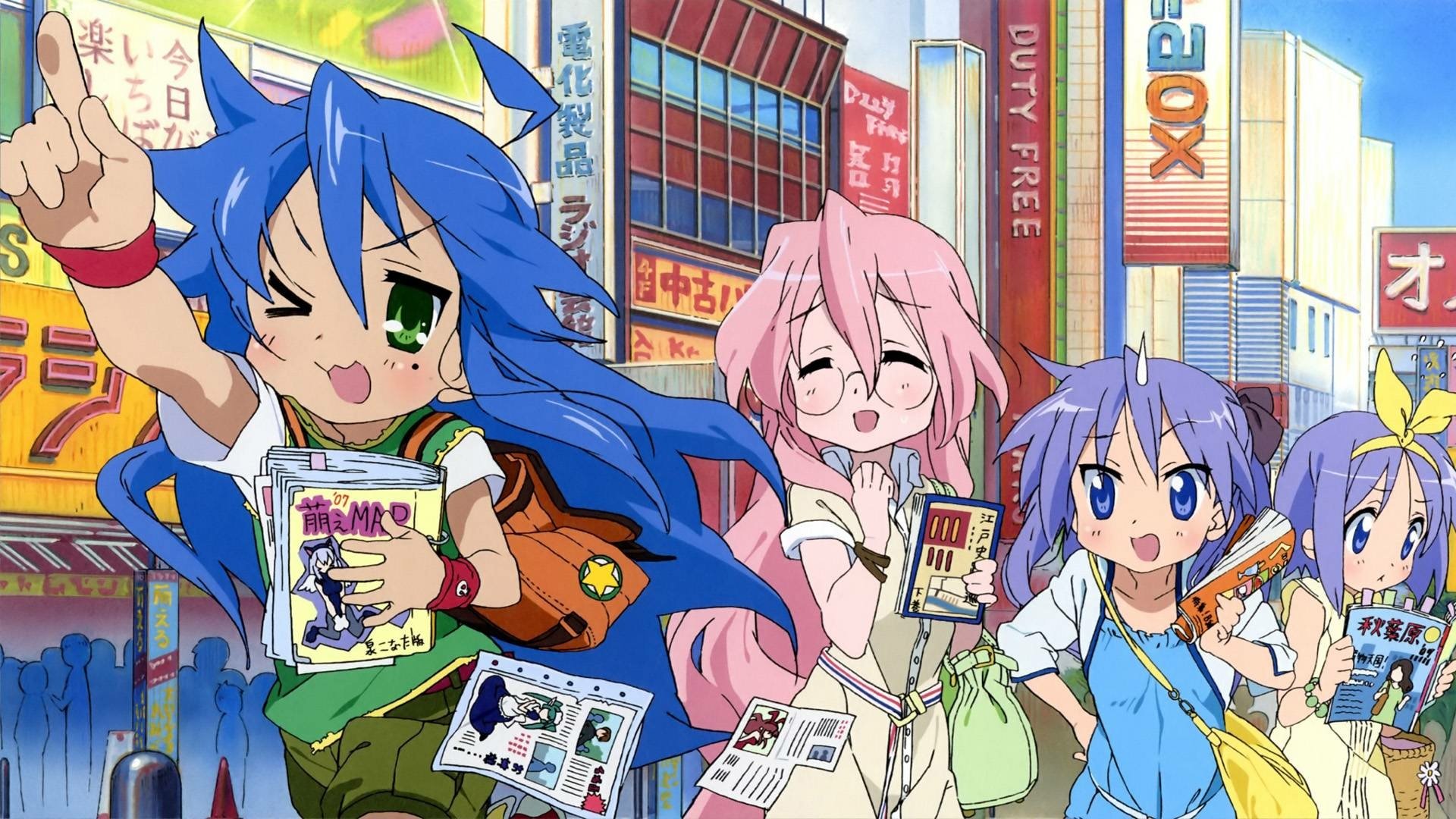 Download Tsukasa Hiiragi Kagami Hiiragi Miyuki Takara Konata Izumi Anime Lucky Star HD Wallpaper