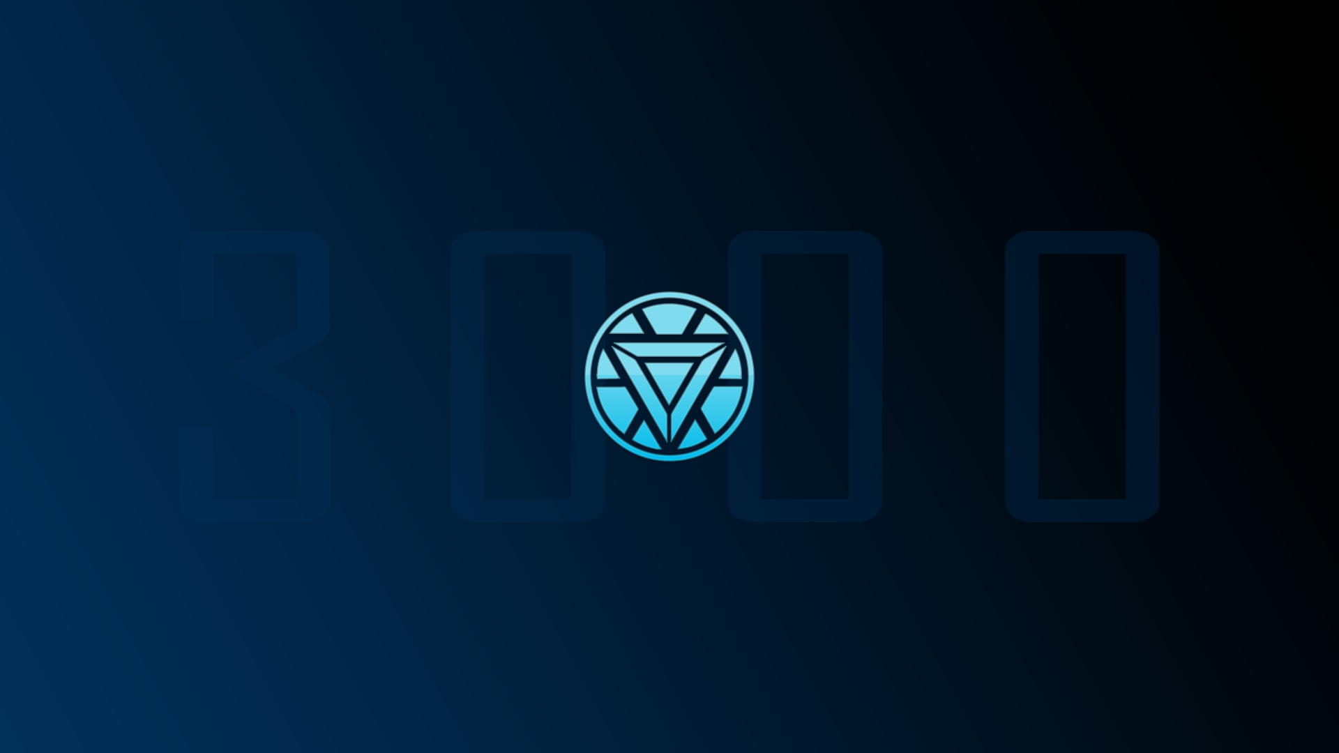 4K Ultra HD desktop wallpaper featuring the glowing arc reactor symbol from the Avengers EndGame movie on a dark blue background.