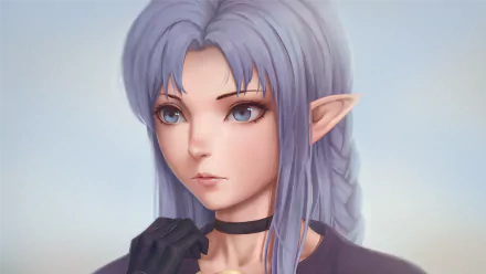 HD PC desktop wallpaper featuring Medea from the Fate Series, an anime character from Fate/Grand Order with long lavender hair and elf-like ears.