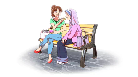 hijab Anime Original HD Desktop Wallpaper | Background Image