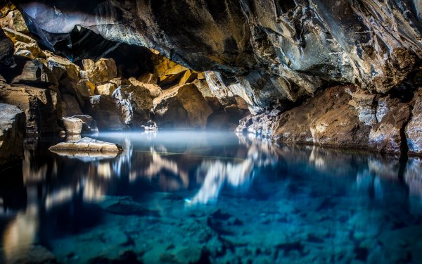 Earth Cave Caves Nature Reflection Rock HD Wallpaper | Background Image