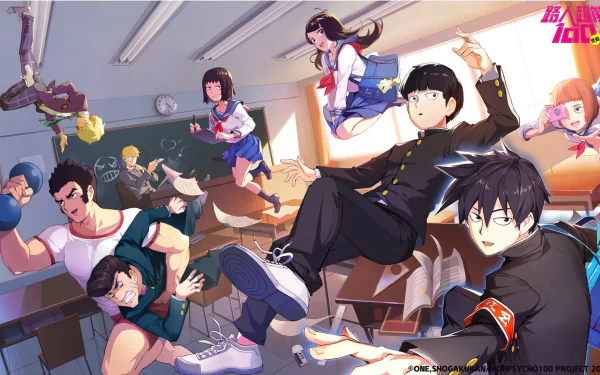 Tsubomi Takane Ichi Mezato Teruki Hanazawa Arataka Reigen Tome Kurata Tenga Onigawara Musashi Goda Shigeo Kageyama Ritsu Kageyama Anime Mob Psycho 100 HD Desktop Wallpaper | Background Image
