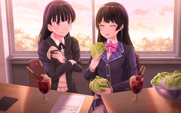 Tsukino Mito Amagami SS Tsukasa Ayatsuji Virtual Youtuber Anime crossover HD Desktop Wallpaper | Background Image