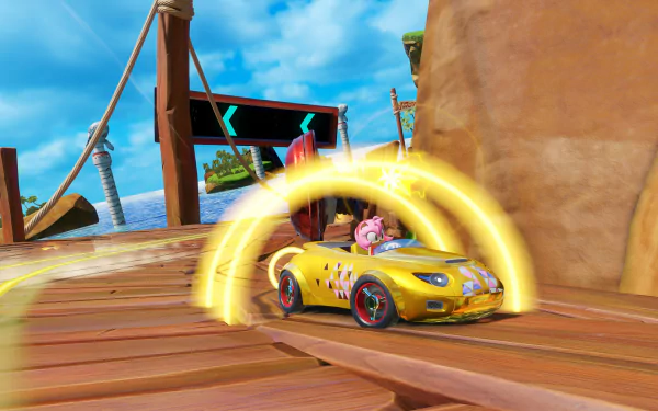 Amy Rose video game Team Sonic Racing HD Desktop Wallpaper | Background Image