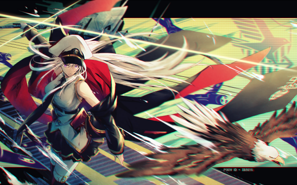 Anime Azur Lane Enterprise Uniform Hat White Hair Long Hair Skirt HD Wallpaper | Background Image