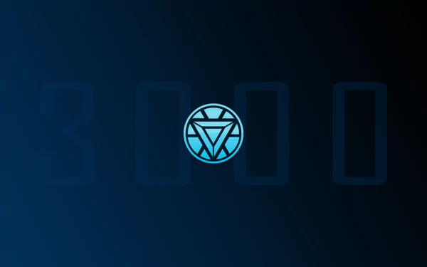 4K Ultra HD desktop wallpaper featuring the glowing arc reactor symbol from the Avengers EndGame movie on a dark blue background.