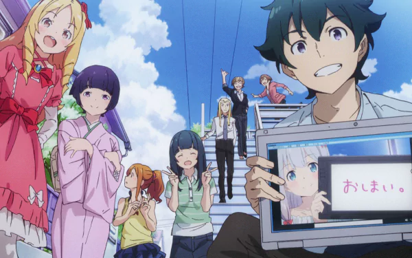 Kagurazaka Ayame Chris Yamada Shidou Kunimitsu Tomoe Takasago Senju Muramasa Megumi Jinno Masamune Izumi Sagiri Izumi Elf Yamada Anime EroManga-Sensei HD Desktop Wallpaper | Background Image